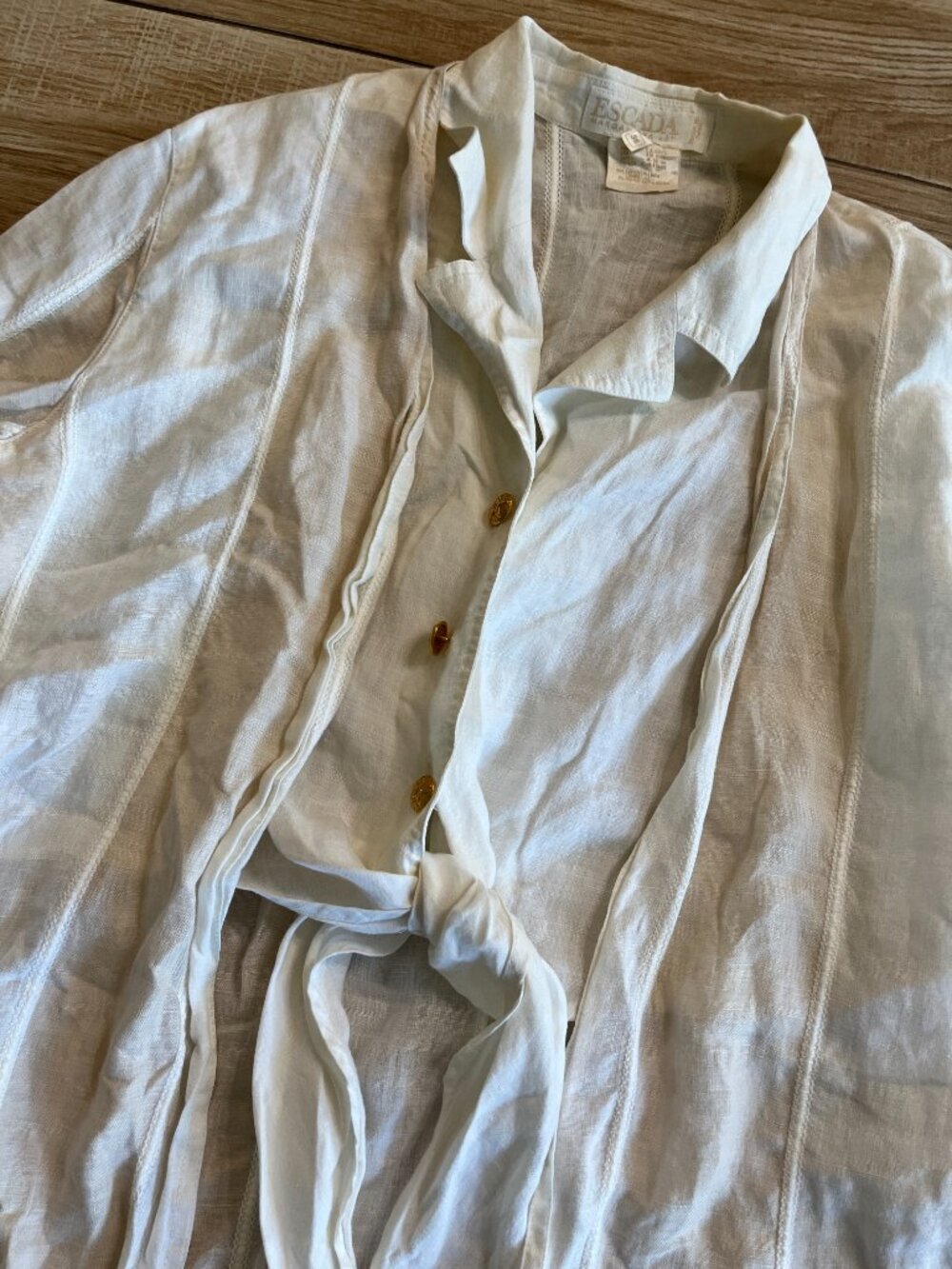 Womens Escada Margaretha Ley Vintage Cream Blouse - 36 - Picture 2 of 8